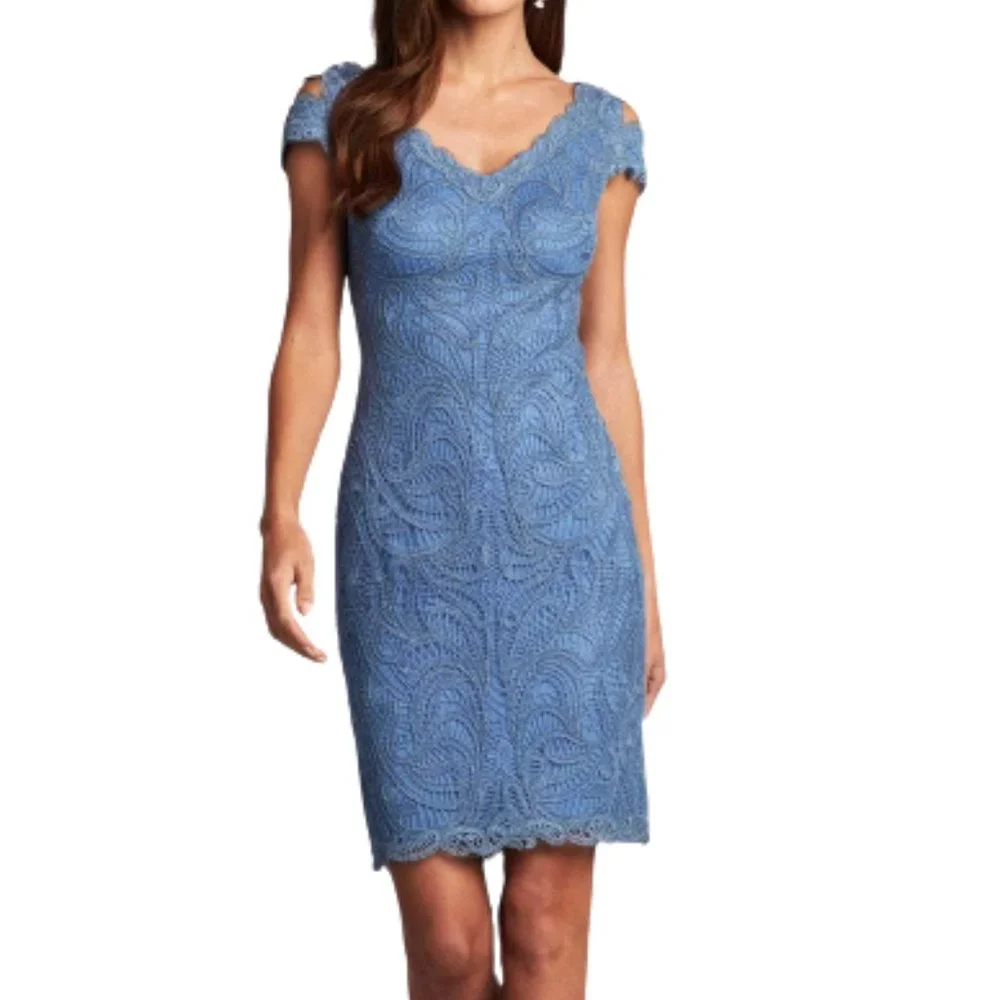 Tadashi Shoji BJF18382M Cocktail Dress Blue Size 6